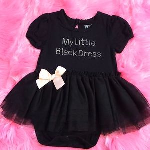 Children's Place, black Tutu dress, baby 9-12, black dress, TRIO, onesie,